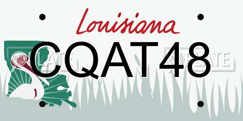 CQAT48 Louisiana License Plate