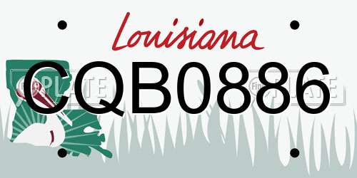 CQB0886 Louisiana License Plate
