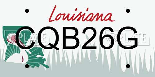 CQB26G Louisiana License Plate
