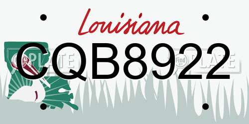 CQB8922 Louisiana License Plate