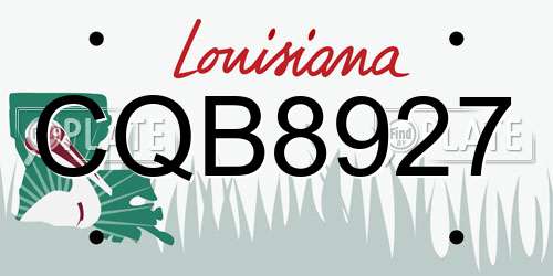 CQB8927 Louisiana License Plate