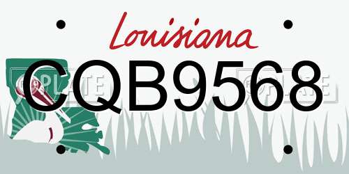 CQB9568 Louisiana License Plate