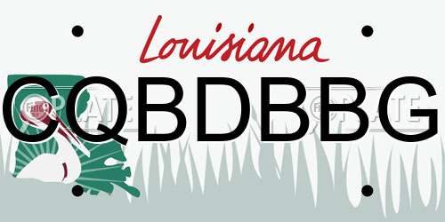 CQBDBBG Louisiana License Plate