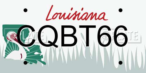 CQBT66 Louisiana License Plate