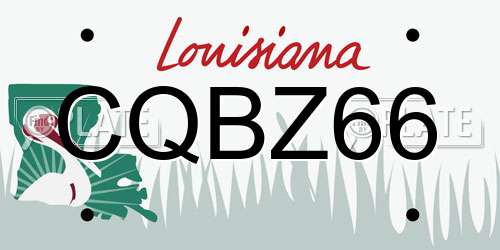 CQBZ66 Louisiana License Plate