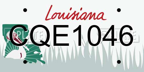 CQE1046 Louisiana License Plate