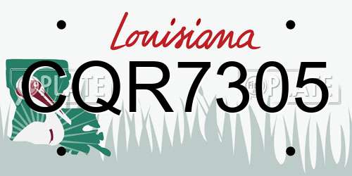 CQR7305 Louisiana License Plate