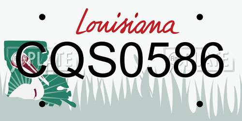 CQS0586 Louisiana License Plate
