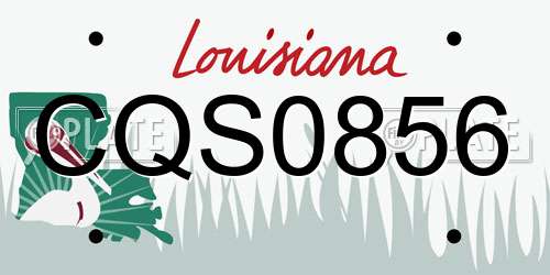 CQS0856 Louisiana License Plate