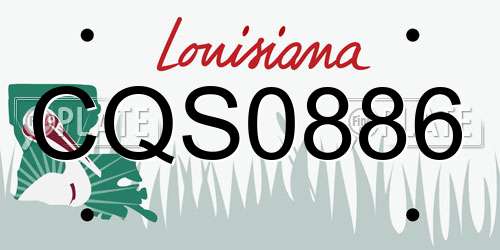 CQS0886 Louisiana License Plate