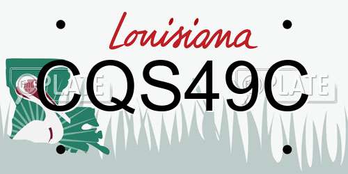 CQS49C Louisiana License Plate