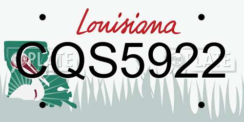 CQS5922 Louisiana License Plate