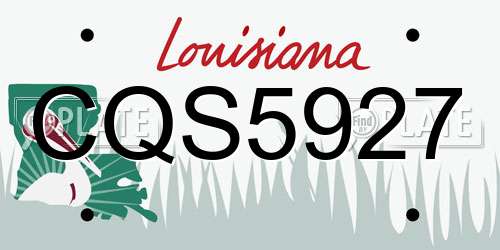 CQS5927 Louisiana License Plate