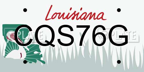 CQS76G Louisiana License Plate