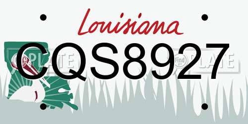 CQS8927 Louisiana License Plate
