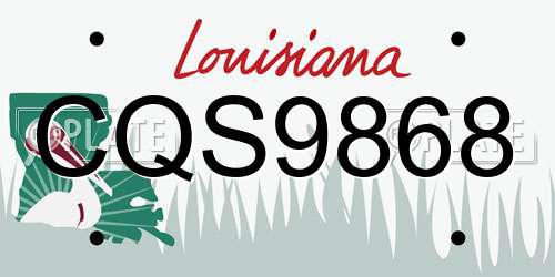 CQS9868 Louisiana License Plate