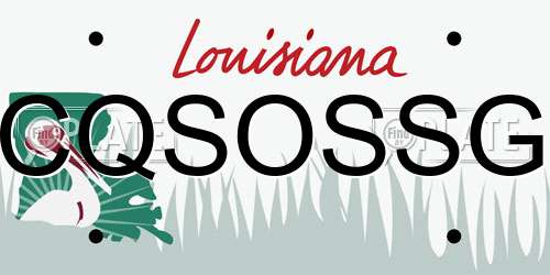 CQSOSSG Louisiana License Plate