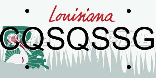 CQSQSSG Louisiana License Plate