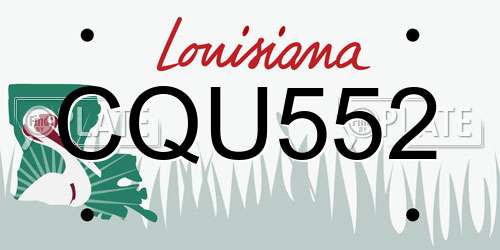 CQU552 Louisiana License Plate