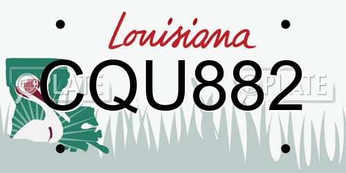 CQU882 Louisiana License Plate