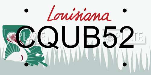 CQUB52 Louisiana License Plate