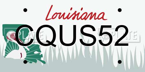 CQUS52 Louisiana License Plate