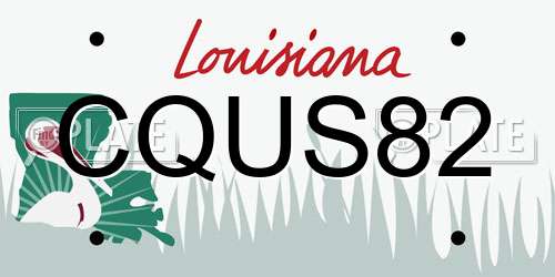 CQUS82 Louisiana License Plate