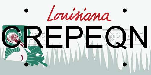CREPEQN Louisiana License Plate