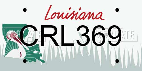 CRL369 Louisiana License Plate