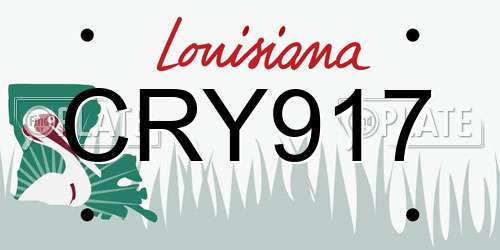 CRY917 Louisiana License Plate