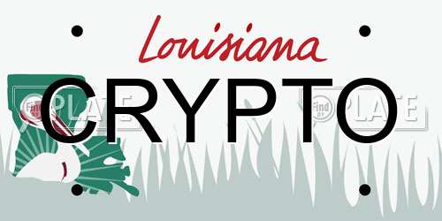 CRYPTO Louisiana License Plate
