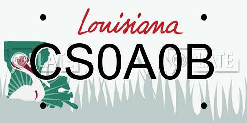 CS0A0B Louisiana License Plate