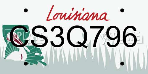 CS3Q796 Louisiana License Plate