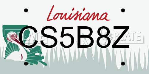 CS5B8Z Louisiana License Plate