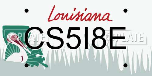 CS5I8E Louisiana License Plate