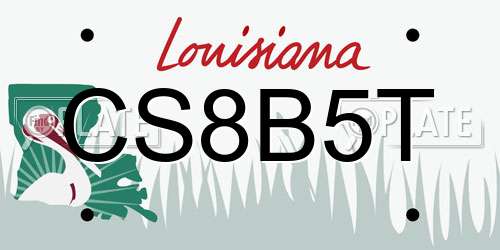 CS8B5T Louisiana License Plate