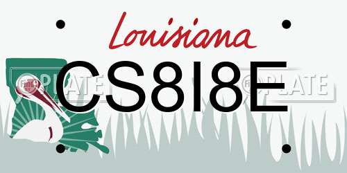 CS8I8E Louisiana License Plate