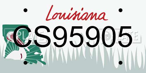 CS95905 Louisiana License Plate