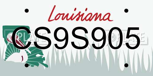 CS9S905 Louisiana License Plate