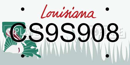 CS9S908 Louisiana License Plate