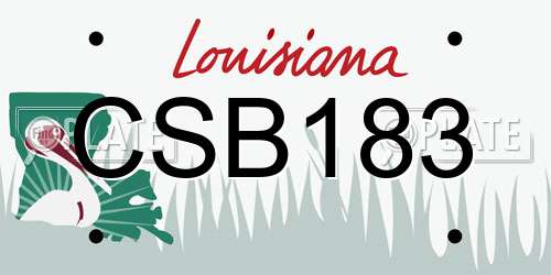 CSB183 Louisiana License Plate