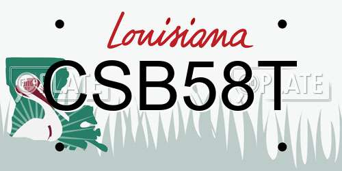CSB58T Louisiana License Plate