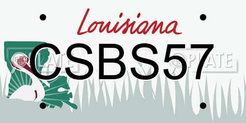 CSBS57 Louisiana License Plate