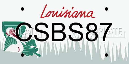 CSBS87 Louisiana License Plate