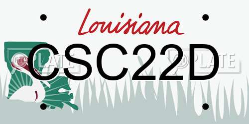 CSC22D Louisiana License Plate