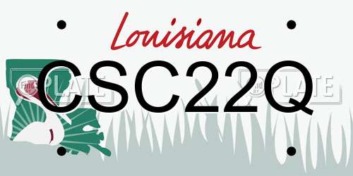 CSC22Q Louisiana License Plate