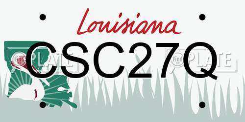 CSC27Q Louisiana License Plate