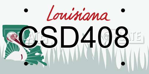 CSD408 Louisiana License Plate