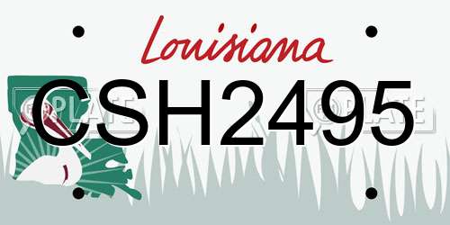 CSH2495 Louisiana License Plate
