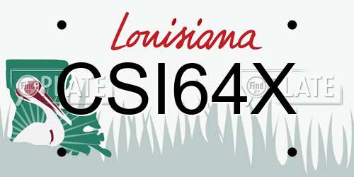CSI64X Louisiana License Plate